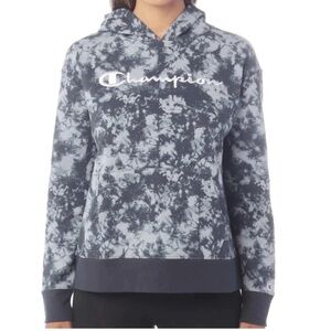 [M]Champion Black and Gray Tie-Dye Hoodie NWOT